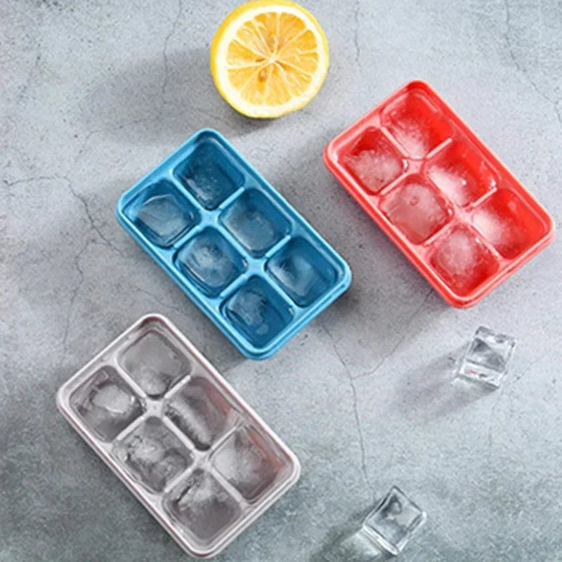 Moules à glaçons, lot de 3 avec couvercle et 6 compartiments – bacs à glaçons en plastique pour boissons fraîches et cocktails | Sansoti