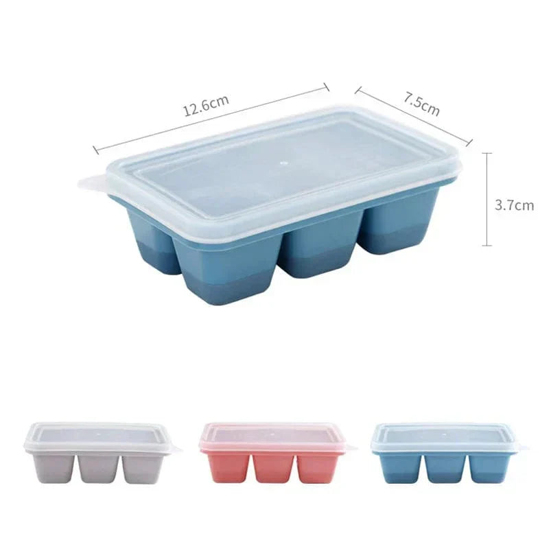 Moules à glaçons, lot de 3 avec couvercle et 6 compartiments – bacs à glaçons en plastique pour boissons fraîches et cocktails | Sansoti