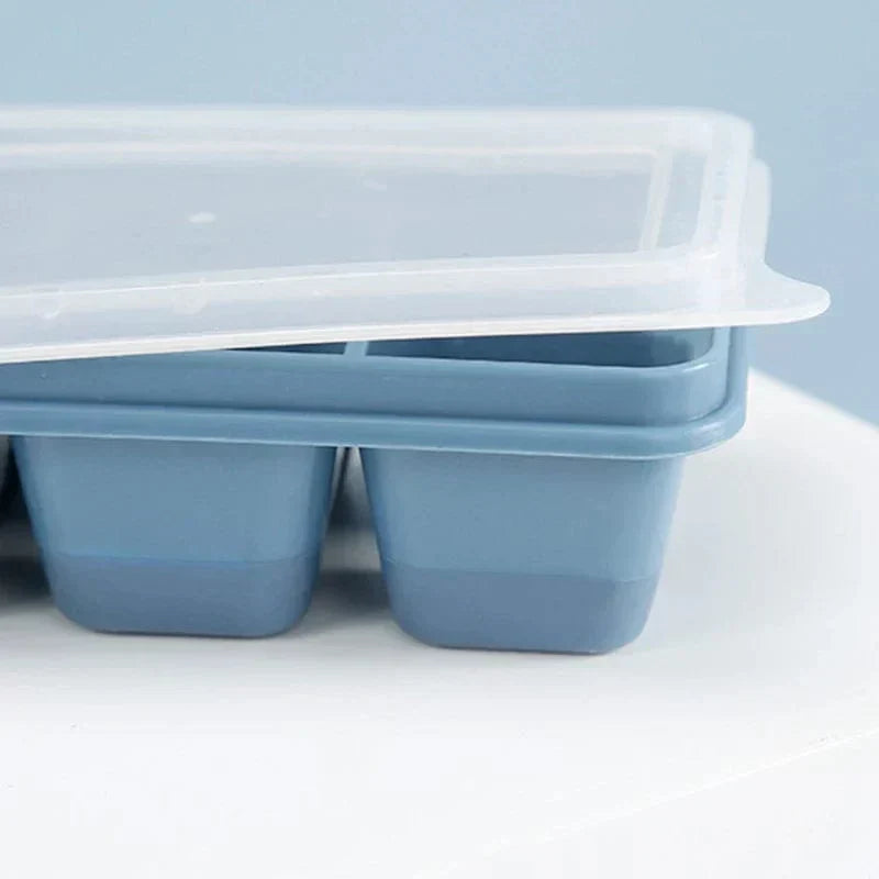 Moules à glaçons, lot de 3 avec couvercle et 6 compartiments – bacs à glaçons en plastique pour boissons fraîches et cocktails | Sansoti