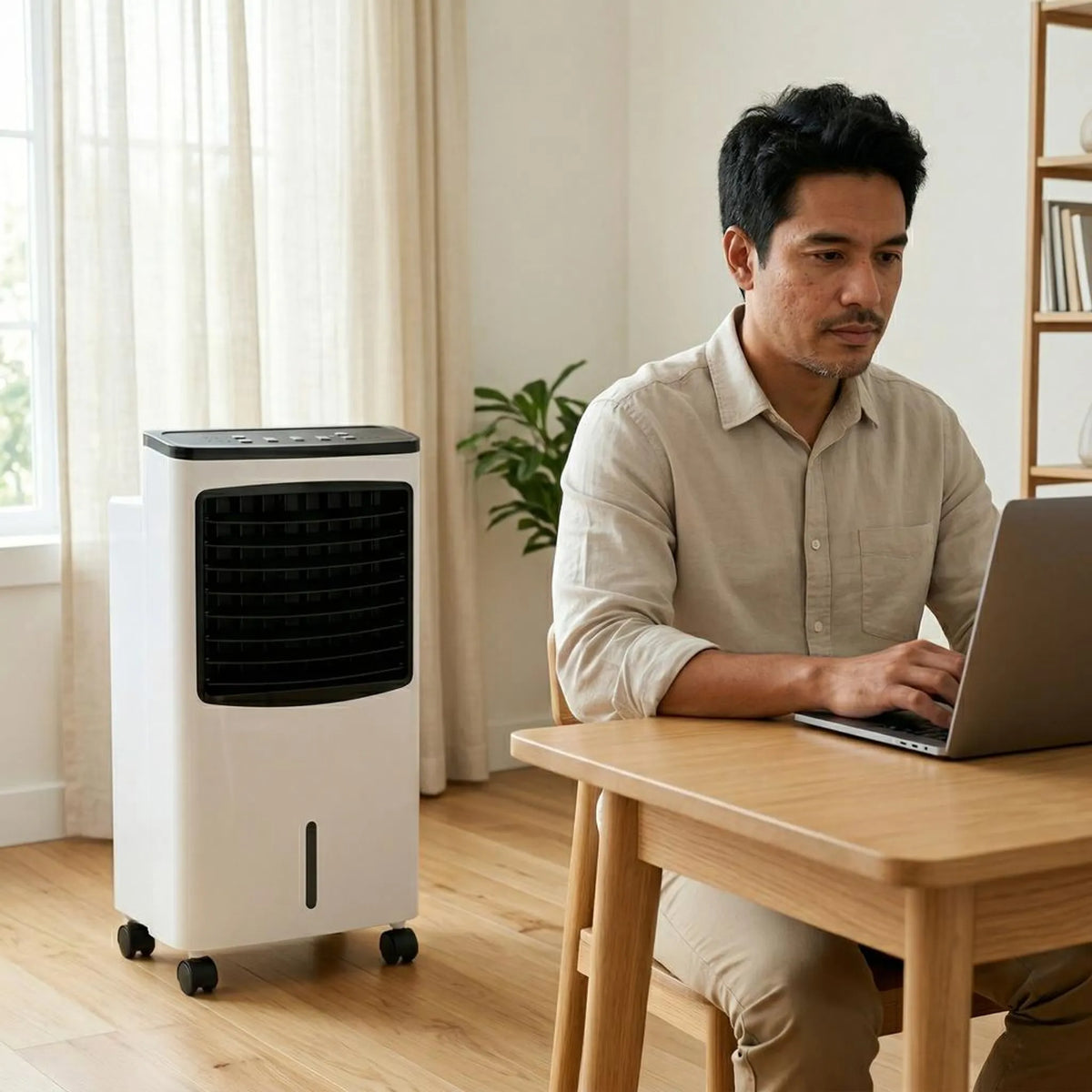 Portable Evaporative Cooler with Remote Control & Ion Filter for a Cool, Fresh Indoor Climate at Home or in the Office | Sansoti