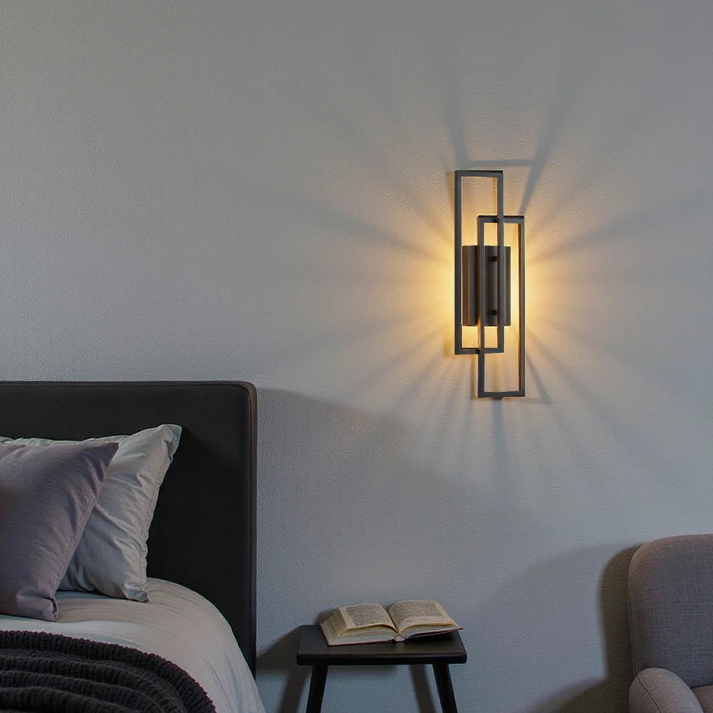 Wandlampe LED Rechteckig Geometrisch Aluminium Schwarz Warmweiß 3000K Flur Schlafzimmer Modern | Restfield