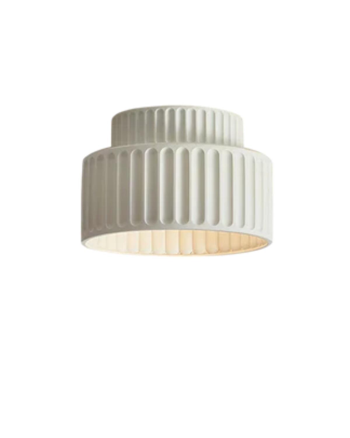 Geribde plafondlamp van hars met zachte sfeerverlichting | Sansoti