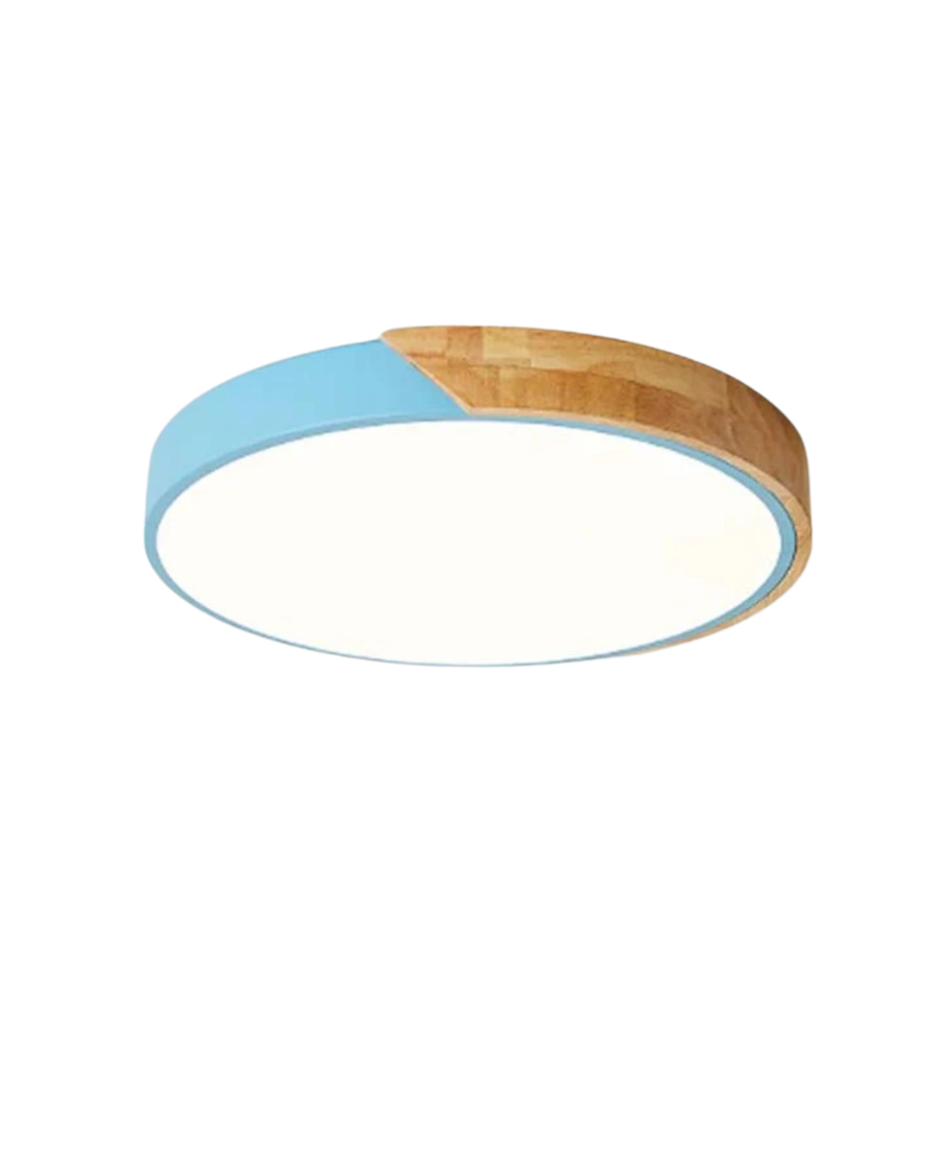 Moderne runde Deckenleuchte mit Holz-Akzent und LED-Beleuchtung – minimalistische Designlampe in 23 30 40 50 und 60 cm | Restfield