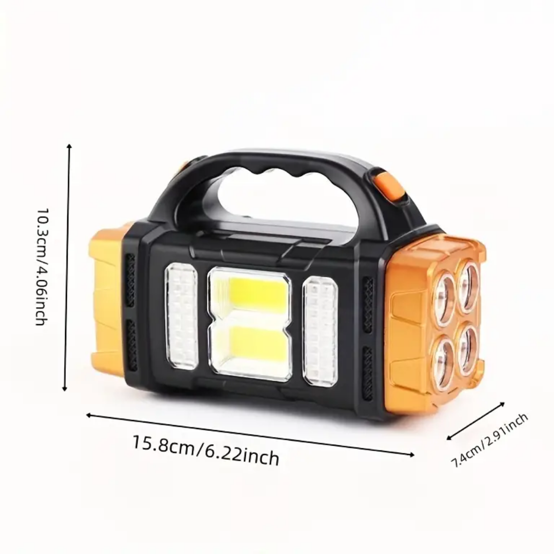 Nood Zaklamp 4-in-1 Zonne-energie Powerbank USB Oplaadbaar IP44 Waterdicht LED Geel Wit Camping Noodkit Emergency Draagbaar Compact | Sansoti