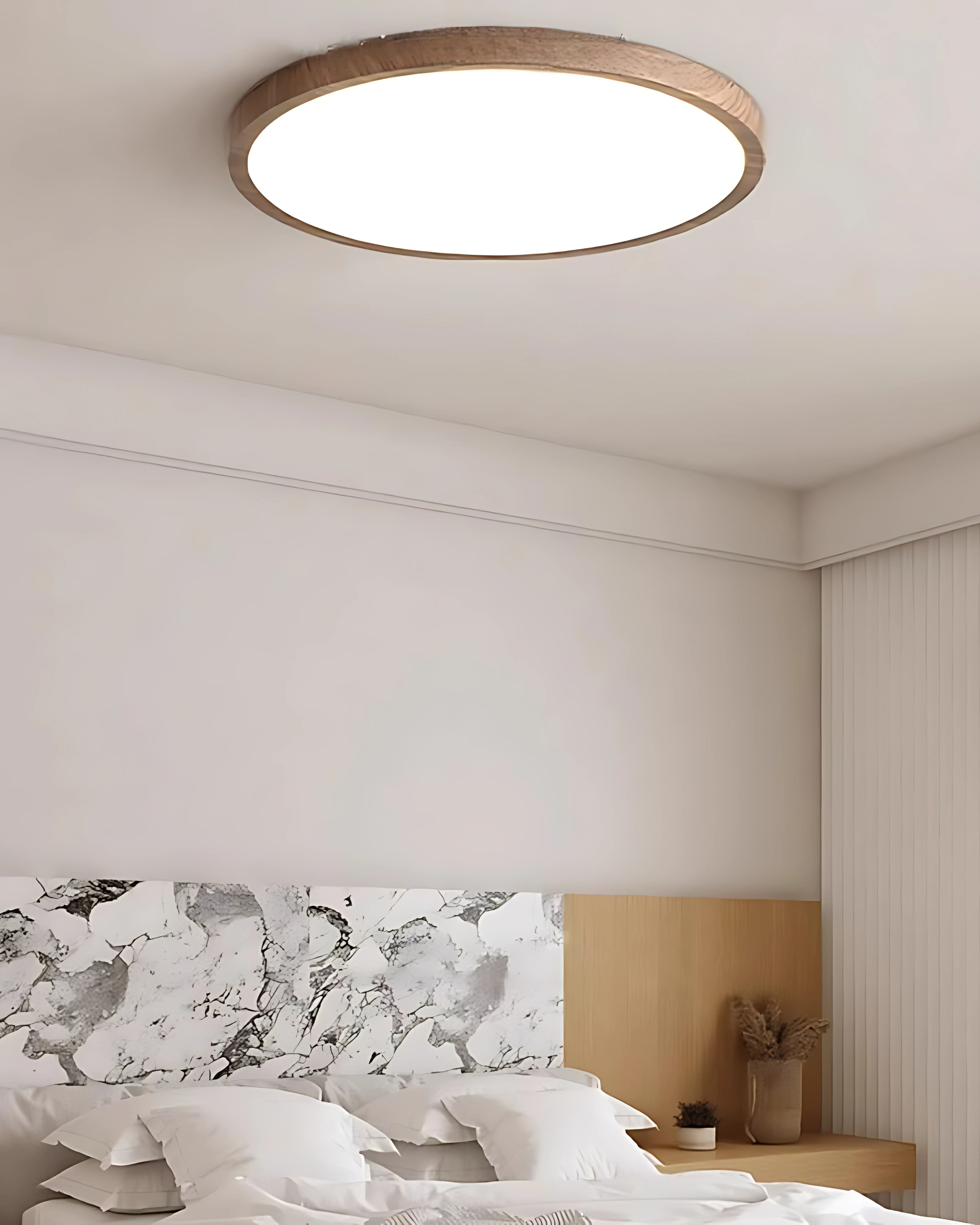 Ultraslanke Plafondlamp Hout 30cm 40cm Moderne Woonkamer Slaapkamer Verlichting | Sansoti