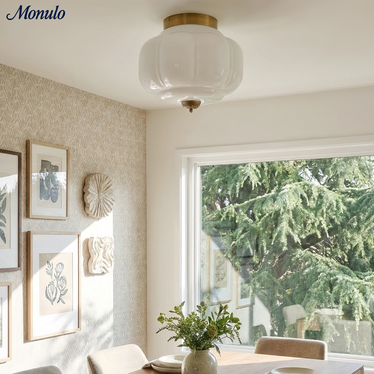Plafondlamp Melkglas Glazen Kap Moderne Verlichting Scandinavische Stijl Woonkamer Eetkamer Slaapkamer Flush Mount | Sansoti