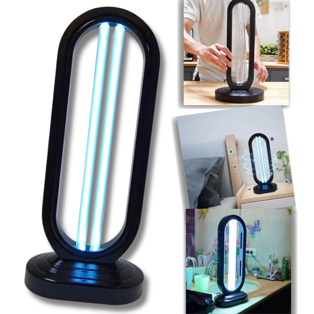 Lampe de désinfection UV-C 38 W pour plusieurs surfaces, avec minuterie et télécommande, noire, désinfection | Sansoti