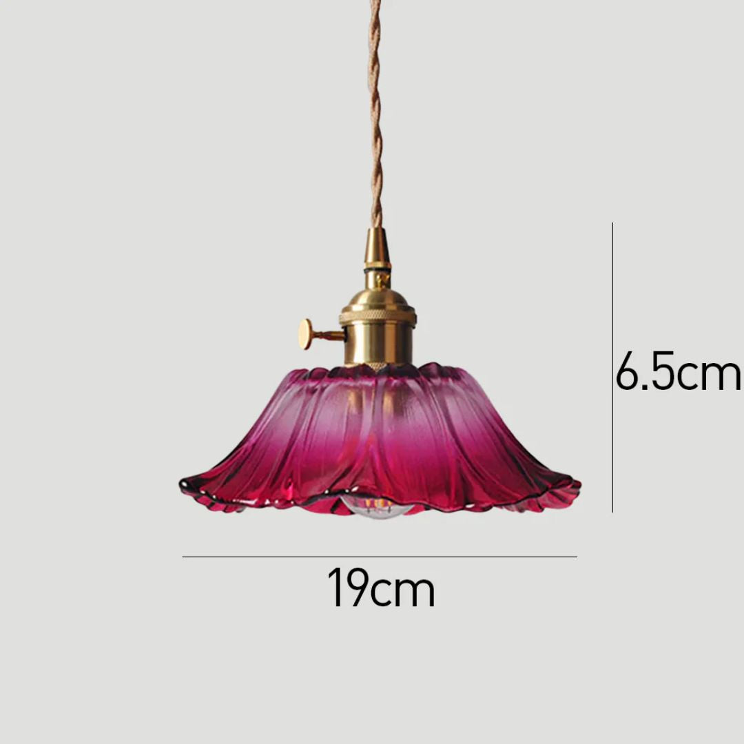 Suspension Cullivan Flower verre métal rouge E27 table à manger éclairage vintage lampe fleur hall éclairage d’ambiance | Restfield