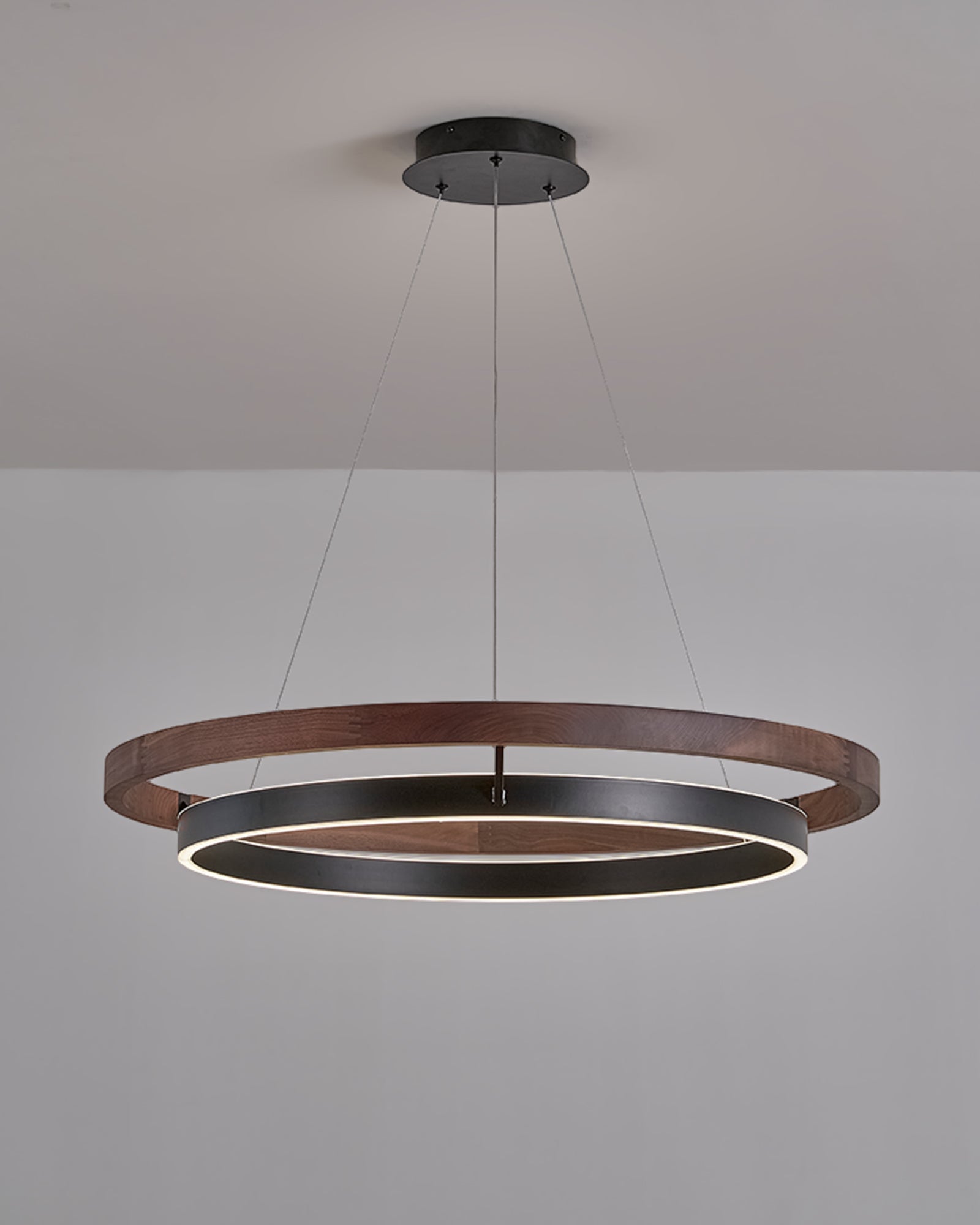 Holz-Ring-Kronleuchter LED Eingebaut Warmweiß Dimmbar Esszimmer Wohnzimmer Deckenlampe Modern Bauernhaus | Restfield