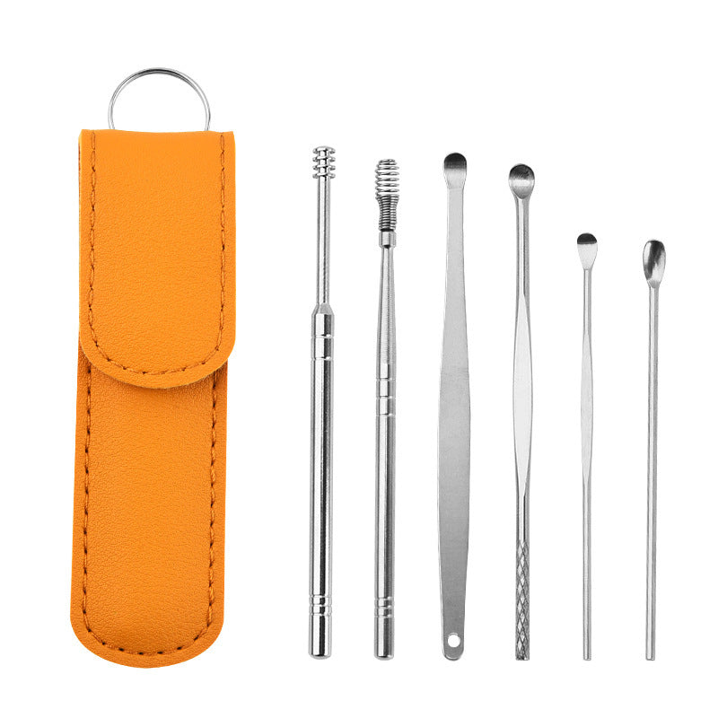 Earwax Removal Set with 6 Stainless Steel Instruments - Reusable Ear Cleaning Tools | Sansoti