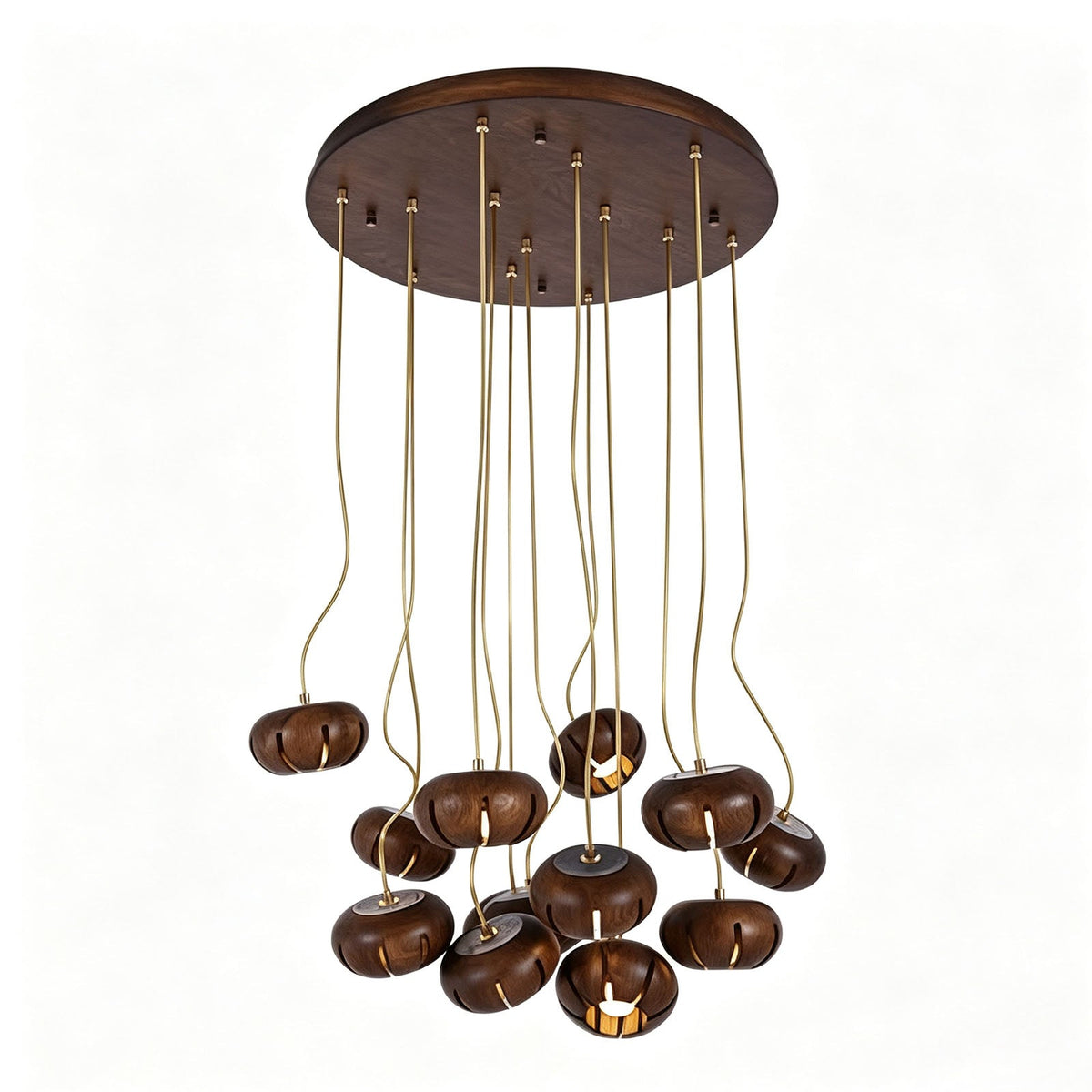 Wooden Cluster Chandelier with Multiple Lights Ceiling Lamp for Dining Room Bedroom Living Room Lighting | Sansoti