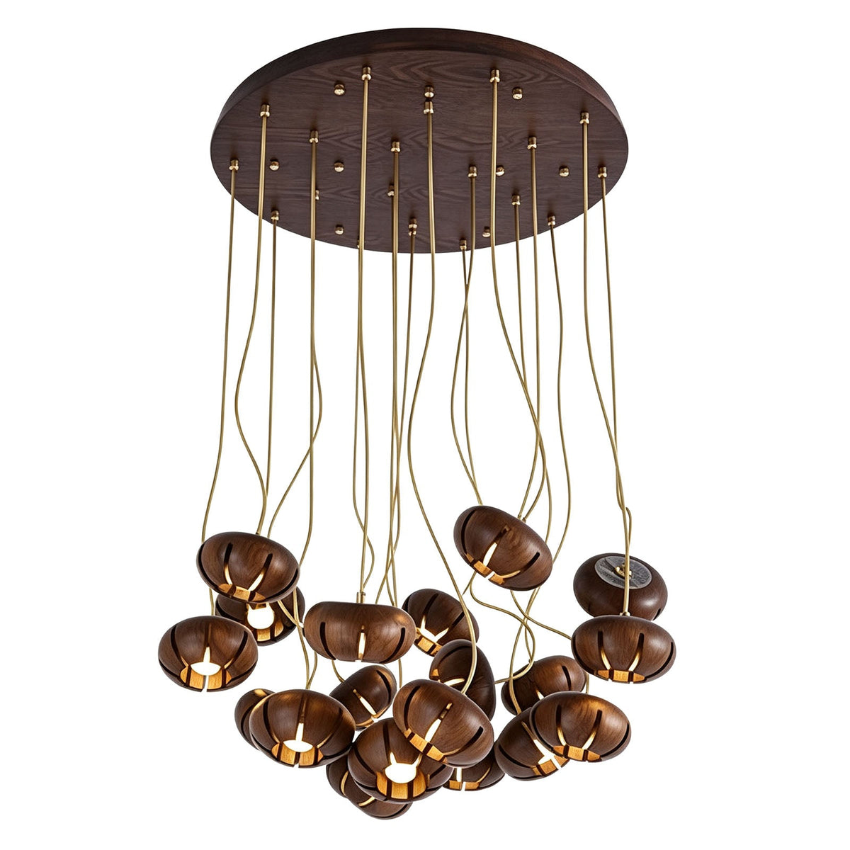 Wooden Cluster Chandelier with Multiple Lights Ceiling Lamp for Dining Room Bedroom Living Room Lighting | Sansoti