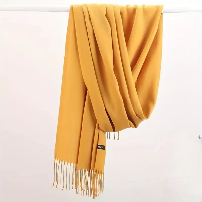 Extra langer Kaschmir-Damenschal, einfarbiger Winterschal, weich, warm und elegant, Accessoire für Herbst und Winter, 10 Farben | Sansoti