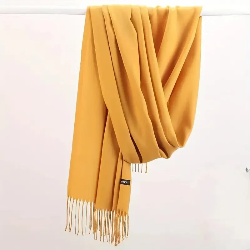 Solid Cashmere Scarf 175cm Winter Accessory Warm Luxury Soft Stylish Fashionable Timeless Elegant for Women | Sansoti