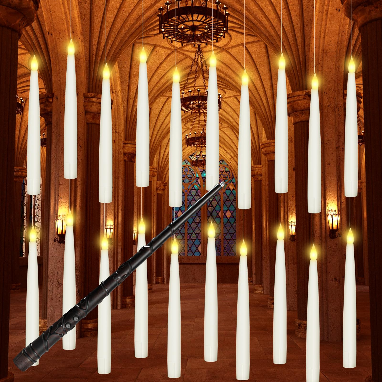 LED Vlamloze Kaarsen met Toverstaf Afstandsbediening – Veilige Sfeerverlichting voor Feesten en Thuis | Sansoti