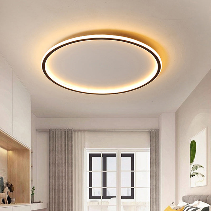 Moderne Plafondlamp Aluminium LED Rond Zwart 40/50/60cm Dimbaar met Afstandsbediening Scandinavisch Design | Sansoti