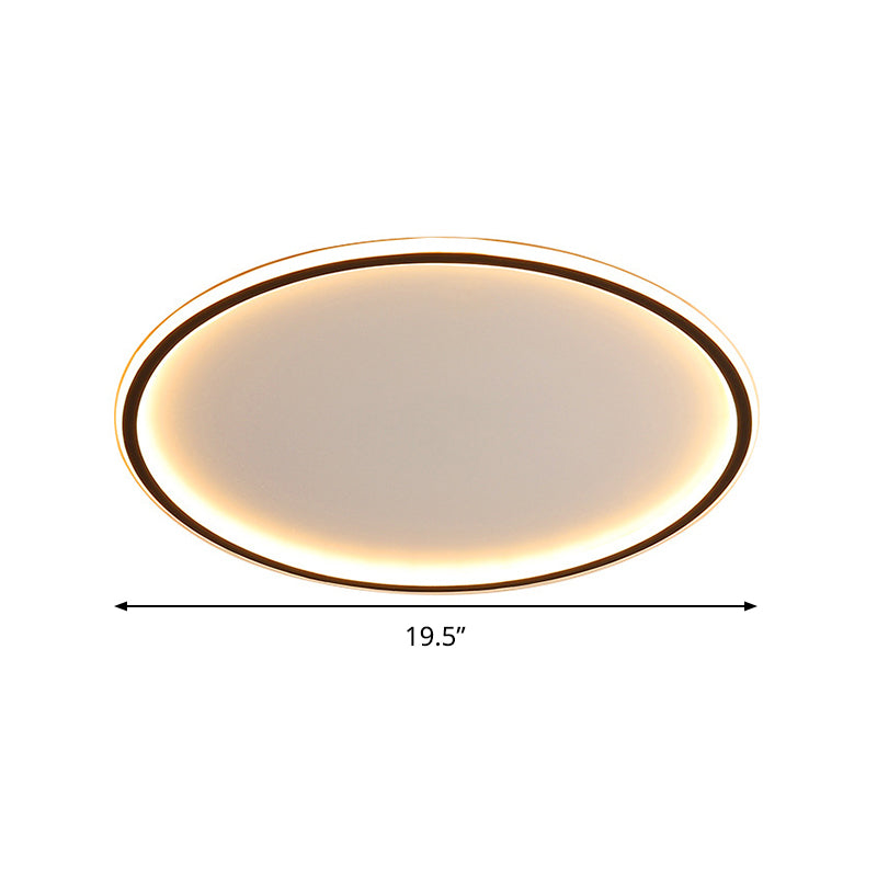 Moderne Plafondlamp Aluminium LED Rond Zwart 40/50/60cm Dimbaar met Afstandsbediening Scandinavisch Design | Sansoti