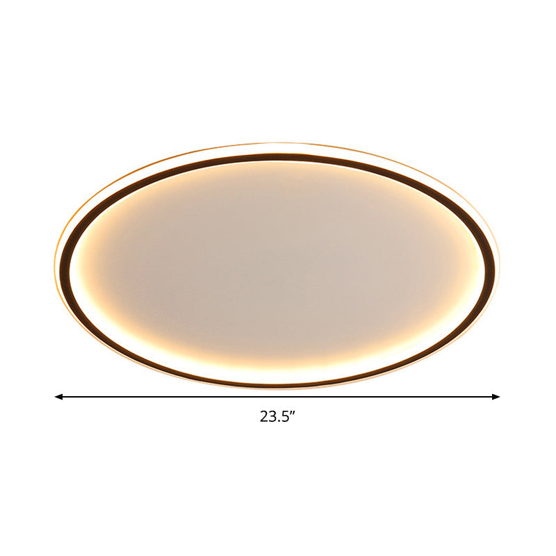 Moderne Plafondlamp Aluminium LED Rond Zwart 40/50/60cm Dimbaar met Afstandsbediening Scandinavisch Design | Sansoti