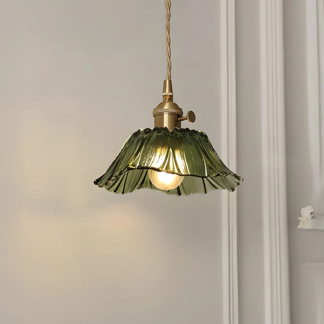 Suspension Cullivan Flower verre métal rouge E27 table à manger éclairage vintage lampe fleur hall éclairage d’ambiance | Restfield