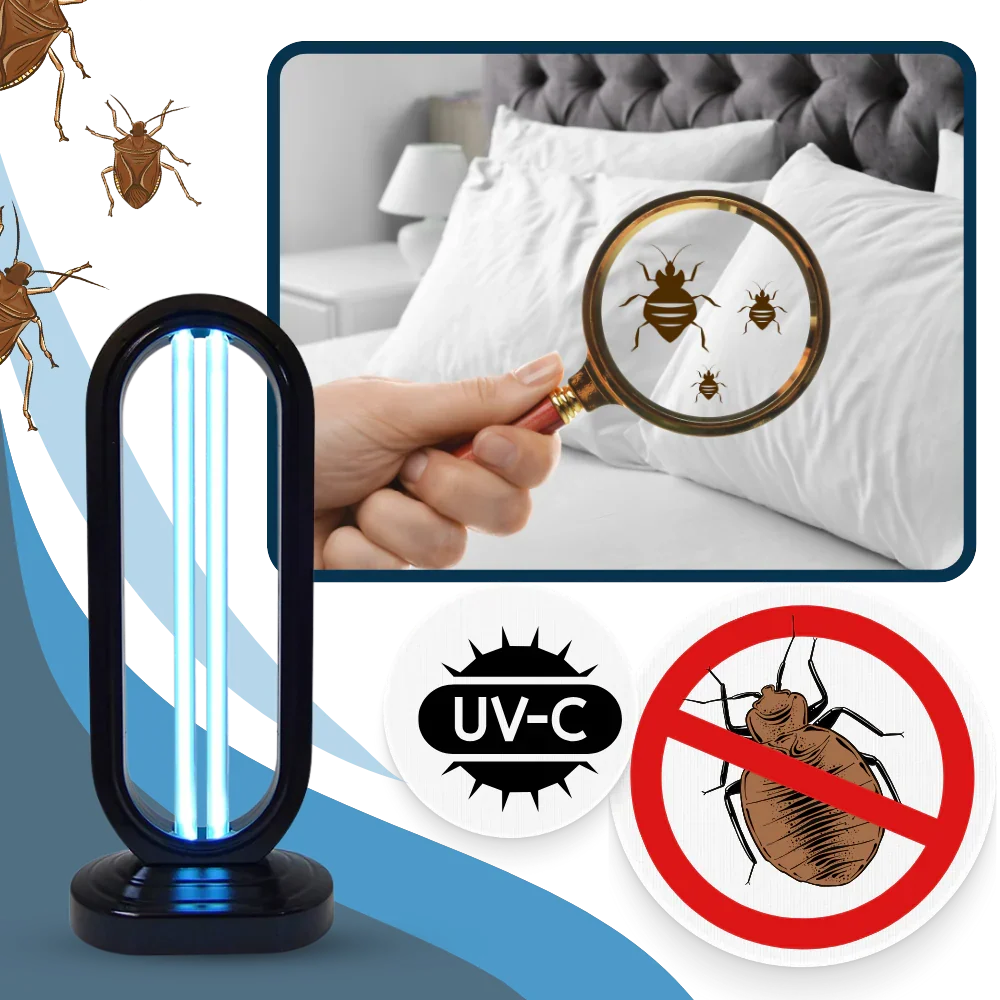 Lampe de désinfection UV-C 38 W pour plusieurs surfaces, avec minuterie et télécommande, noire, désinfection | Sansoti