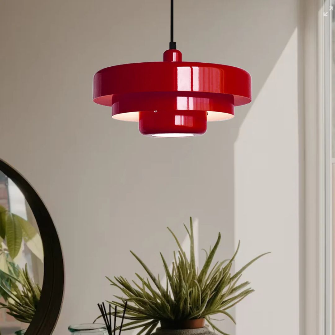 Hängeleuchte Metall Geschichtet Ø35cm Orange E27 Esstisch Wohnzimmer Retro Design Beleuchtung Industriell Modern | Restfield
