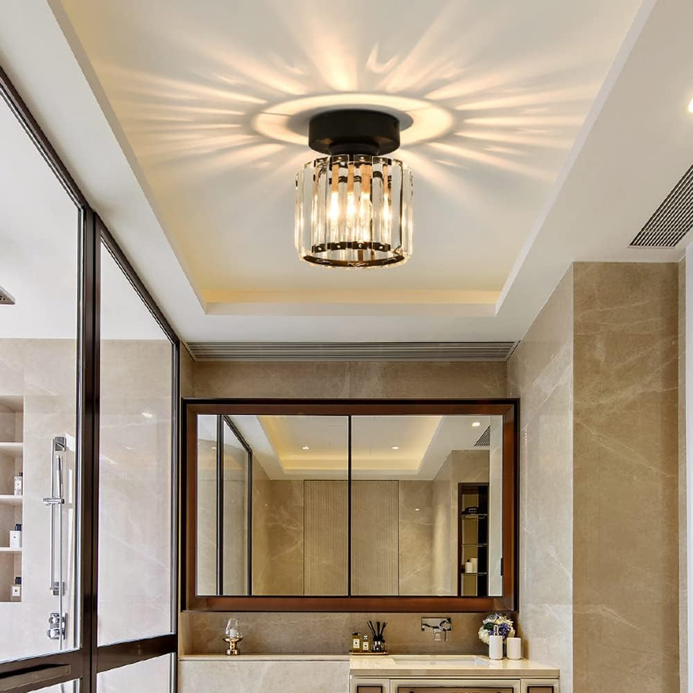 Kilon plafondlamp kristal kubus messing plafond hal woonkamer slaapkamer moderne verlichting compact | Sansoti