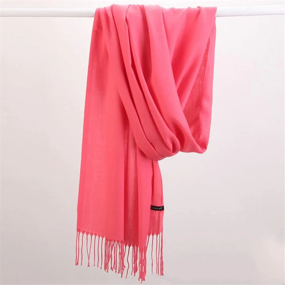 Solid Cashmere Scarf 175cm Winter Accessory Warm Luxury Soft Stylish Fashionable Timeless Elegant for Women | Sansoti