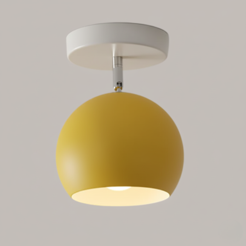 IJzeren Plafondlamp met Houtaccenten – Kleurrijk Design voor Gang en Woonkamer | Sansoti