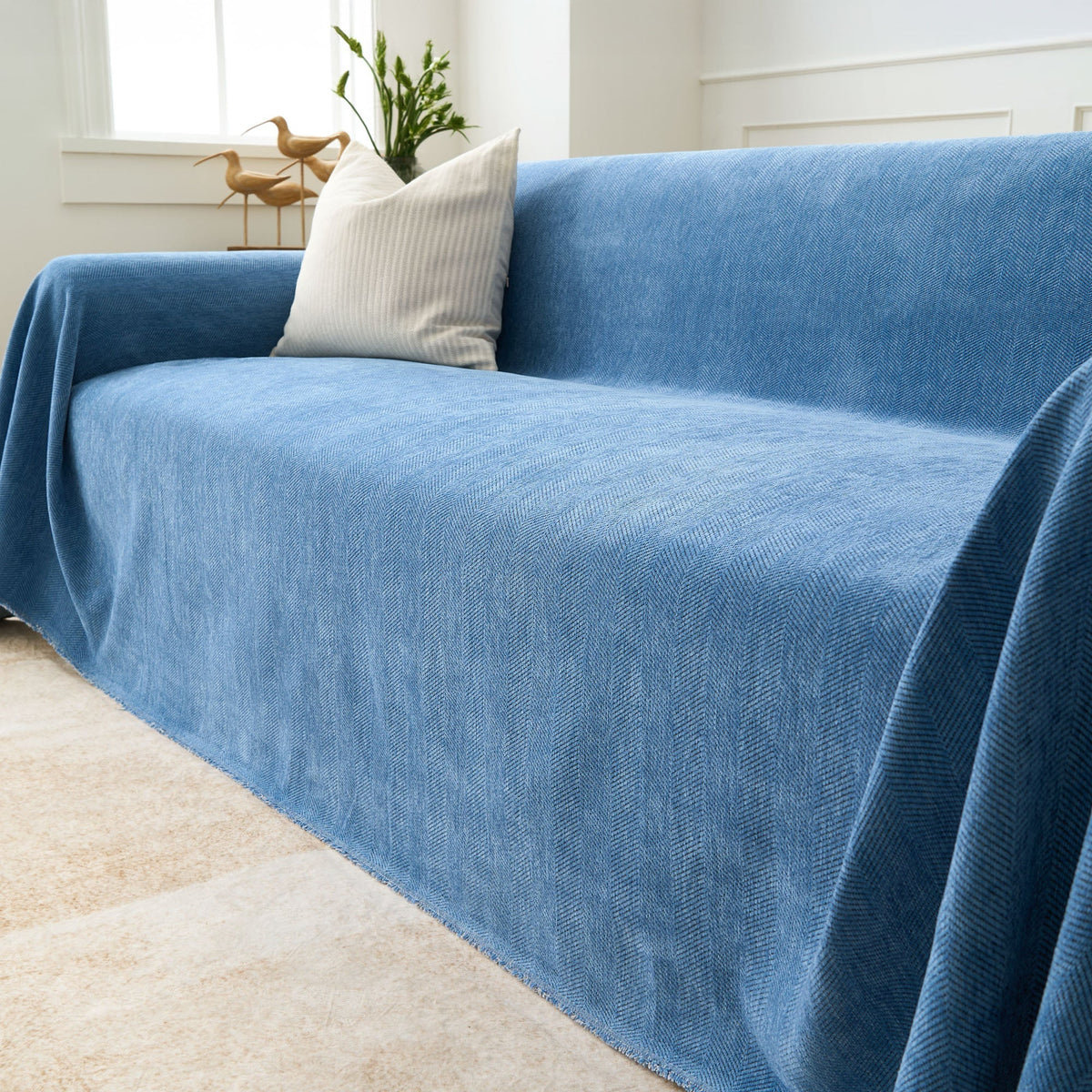 Fischgrätstruktur Sofabezug Haustierfreundlich Wasserabweisender Möbelschutz Textilgewebe Sofa Cover | Sansoti