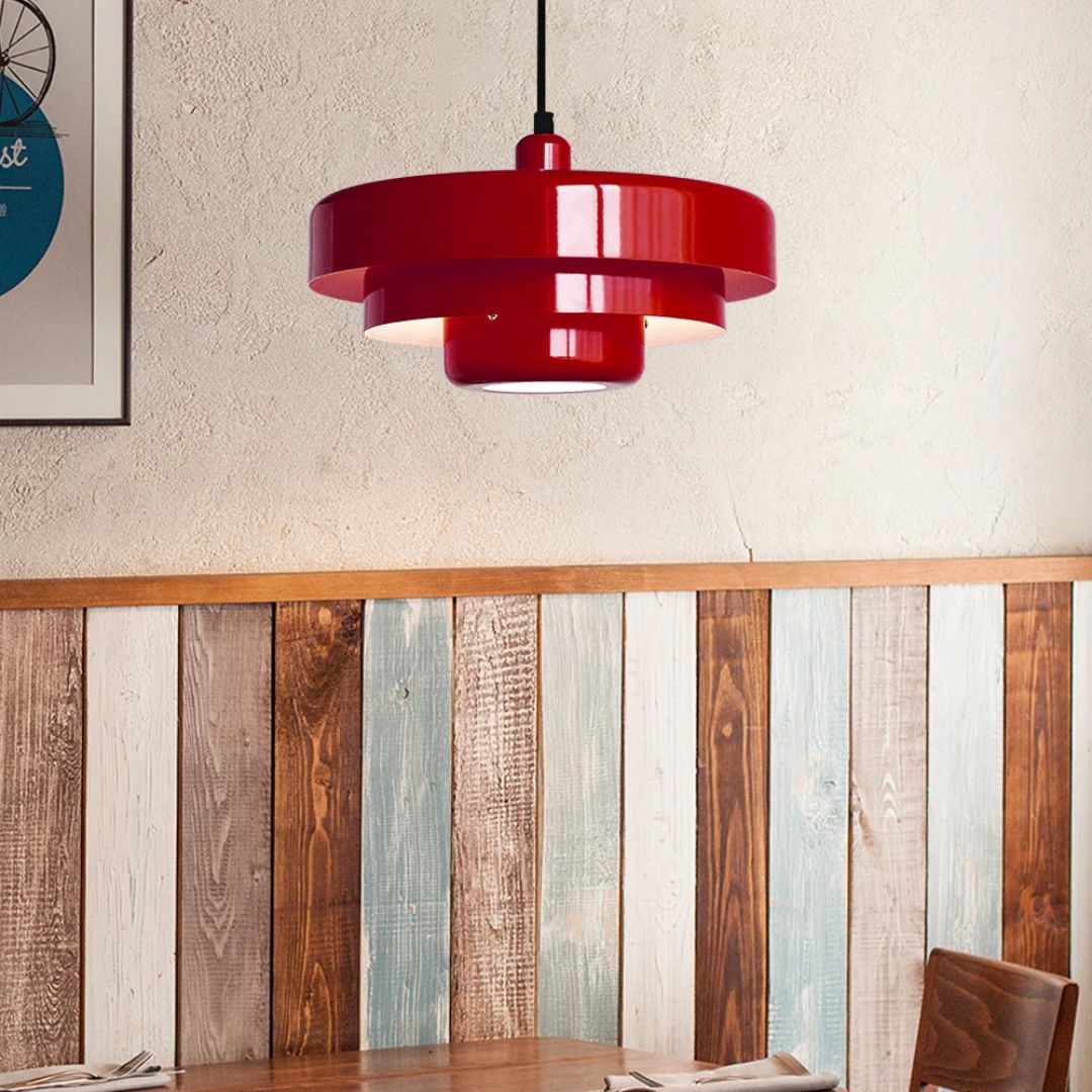 Hängeleuchte Metall Geschichtet Ø35cm Orange E27 Esstisch Wohnzimmer Retro Design Beleuchtung Industriell Modern | Restfield