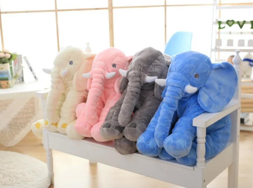 Coussin peluche éléphant pour enfants – Décoration douce pour chambre de bébé en 60 ou 80 cm pour séances photo | Sansoti