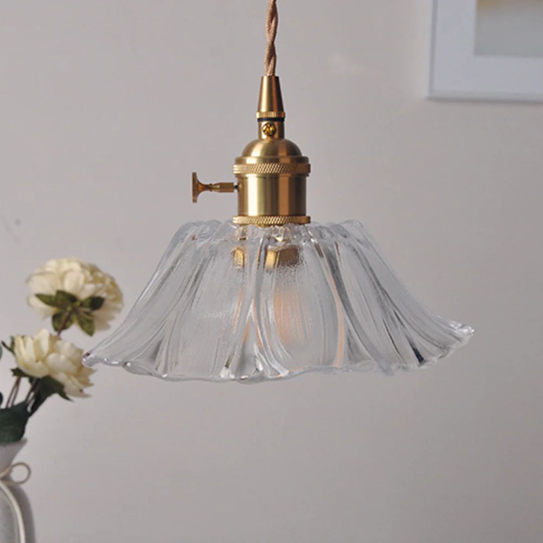Suspension Cullivan Flower verre métal rouge E27 table à manger éclairage vintage lampe fleur hall éclairage d’ambiance | Restfield