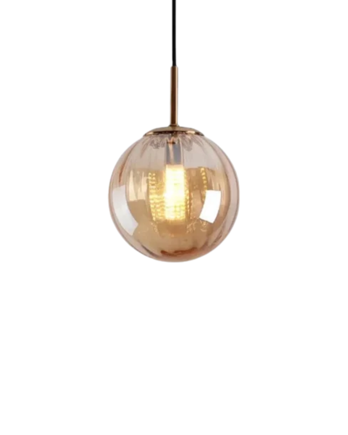 Glazen Hanglamp Bol met Structuur Grijs Bruin Rood Groen Amber Eetkamer Woonkamer | Sansoti