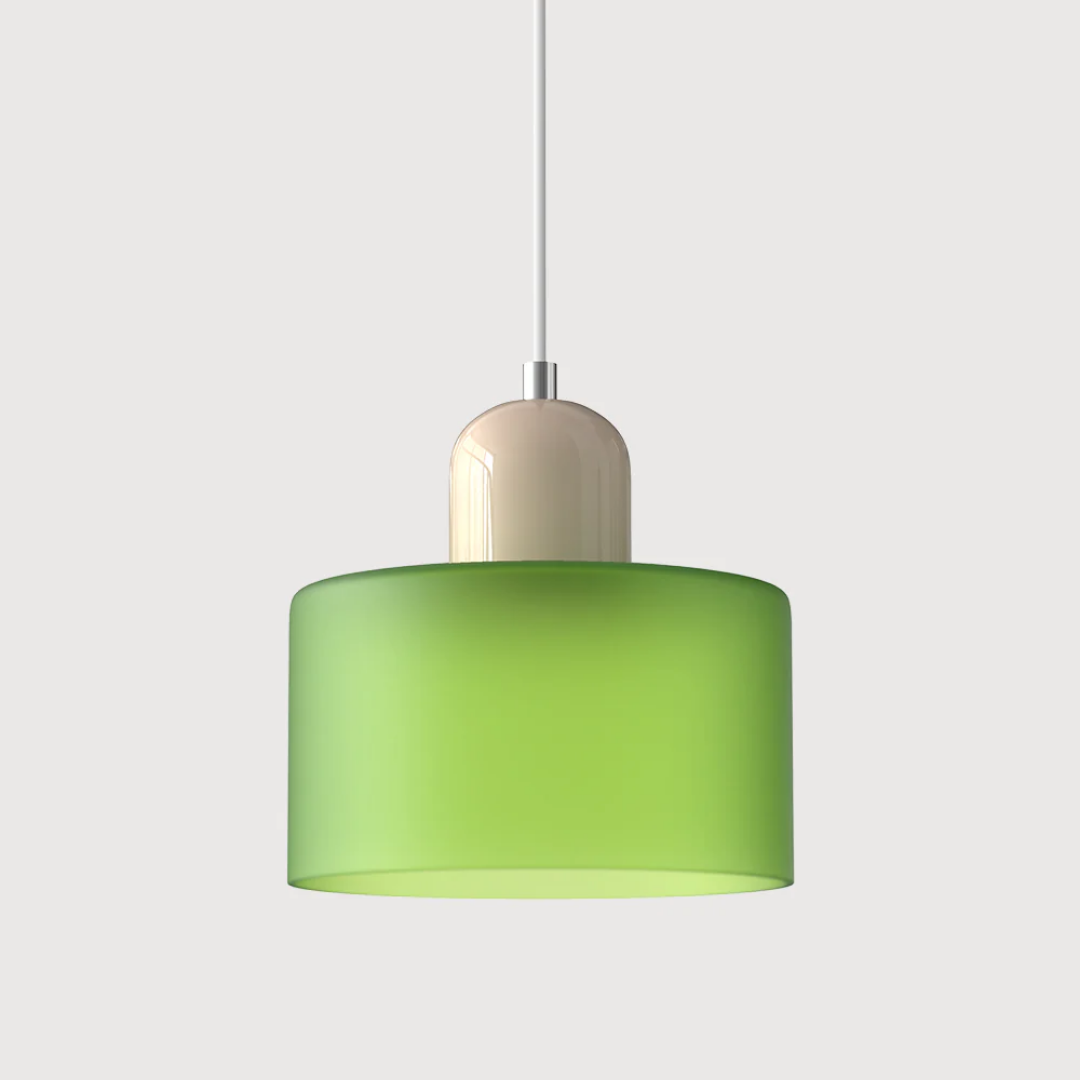 Lismeno Retro Hanglamp Glas 15cm Groen Oranje Eettafel Keuken Vintage Verlichting Compact | Sansoti