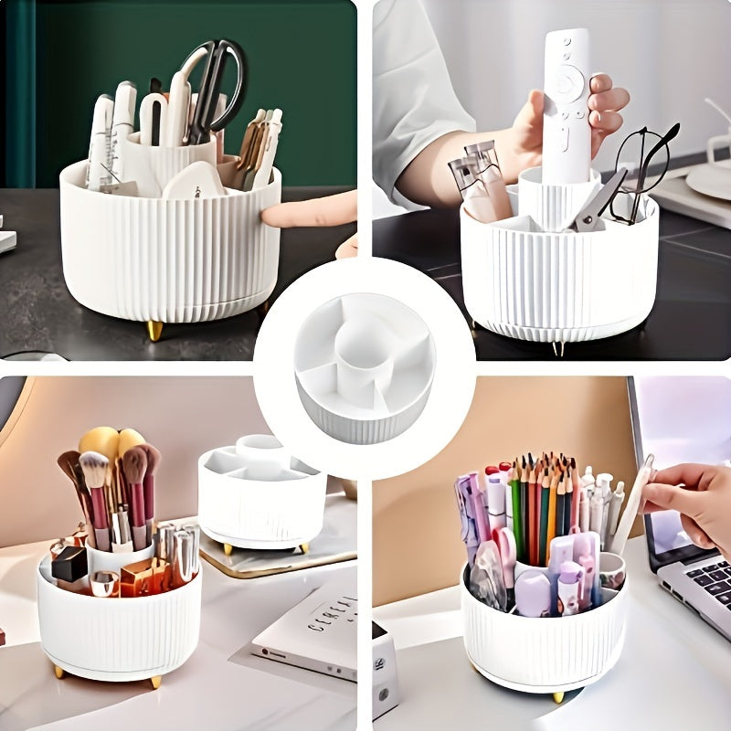 Drehbarer Make-up-Organizer mit 5 Fächern, transparentem Acryl, Kosmetikaufbewahrung für Badezimmer und Schlafzimmer | Sansoti