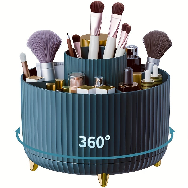 Drehbarer Make-up-Organizer mit 5 Fächern, transparentem Acryl, Kosmetikaufbewahrung für Badezimmer und Schlafzimmer | Sansoti