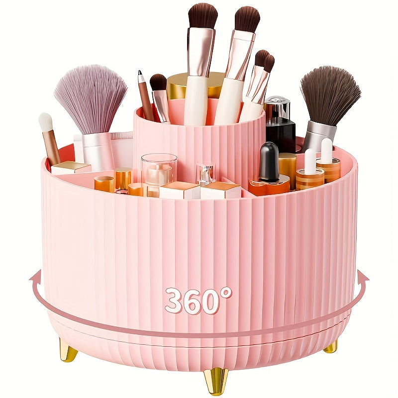 Drehbarer Make-up-Organizer mit 5 Fächern, transparentem Acryl, Kosmetikaufbewahrung für Badezimmer und Schlafzimmer | Sansoti