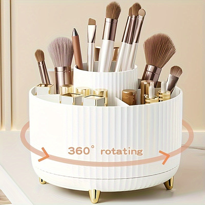 Drehbarer Make-up-Organizer mit 5 Fächern, transparentem Acryl, Kosmetikaufbewahrung für Badezimmer und Schlafzimmer | Sansoti