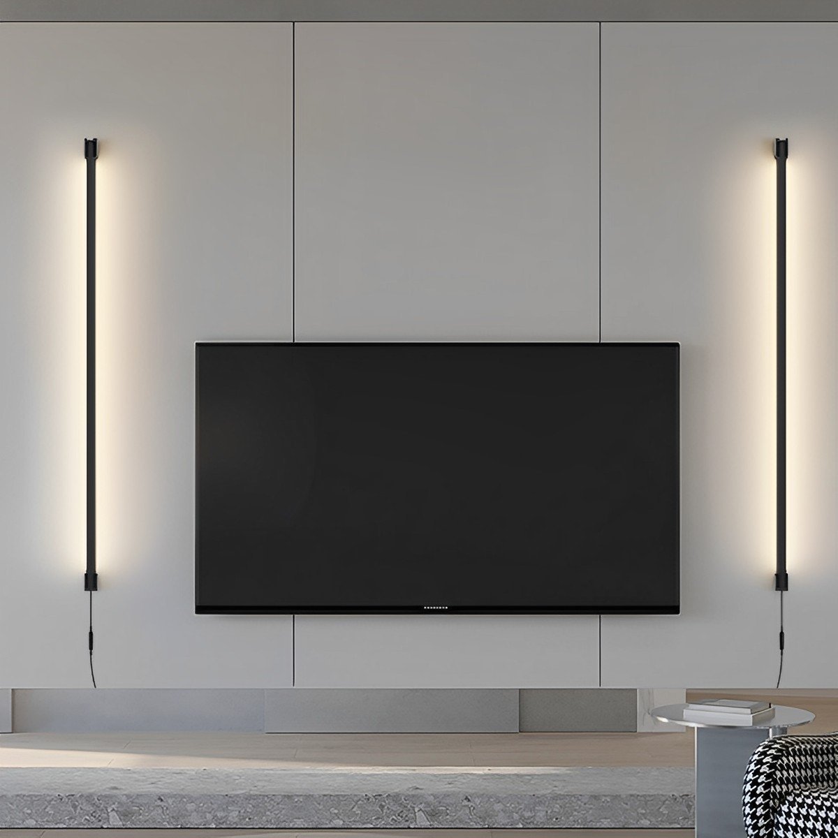 Applique murale LED orientable Strip noir et blanc au design minimaliste, réglable à 360 degrés, éclairage d’ambiance moderne | Sansoti