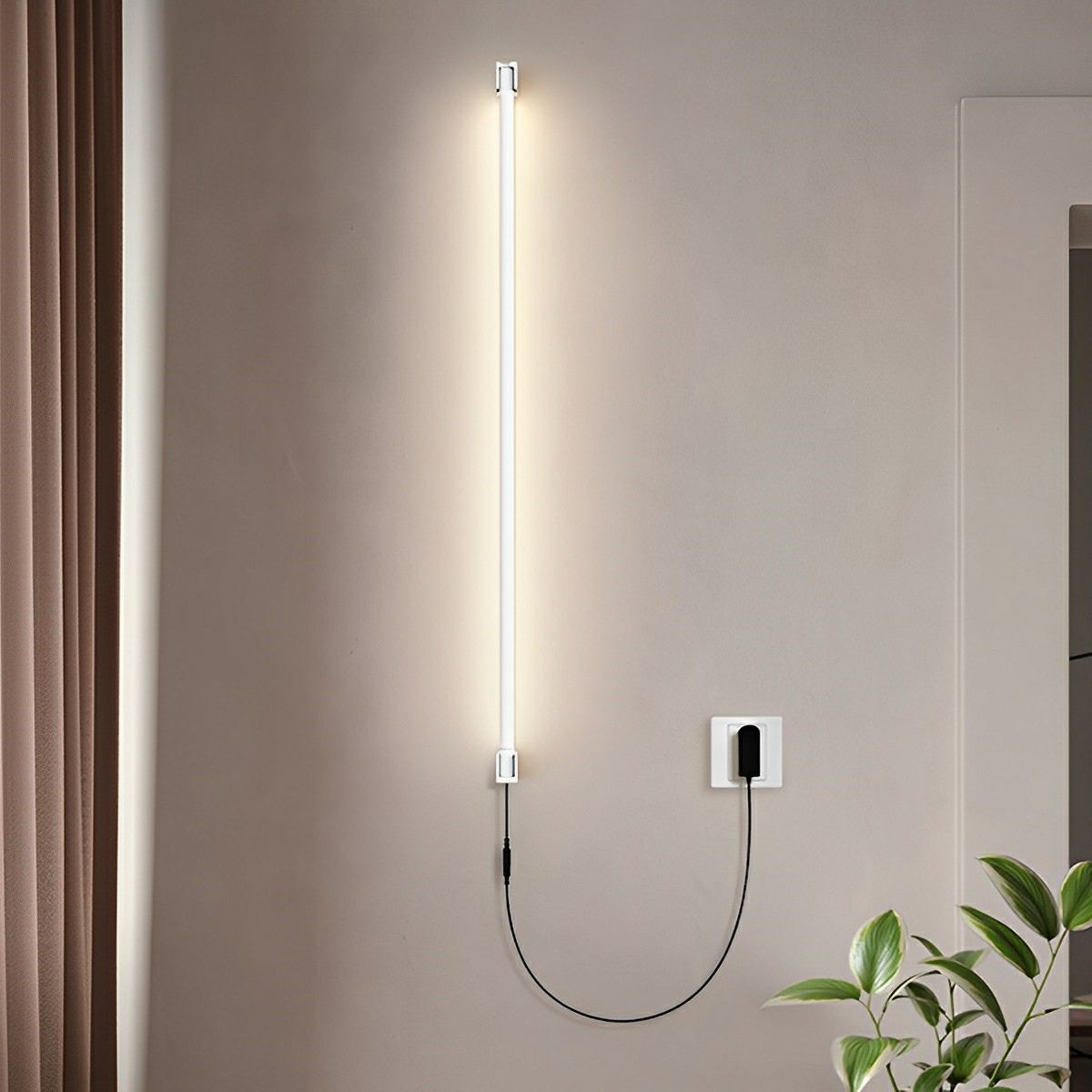 Applique murale LED orientable Strip noir et blanc au design minimaliste, réglable à 360 degrés, éclairage d’ambiance moderne | Sansoti