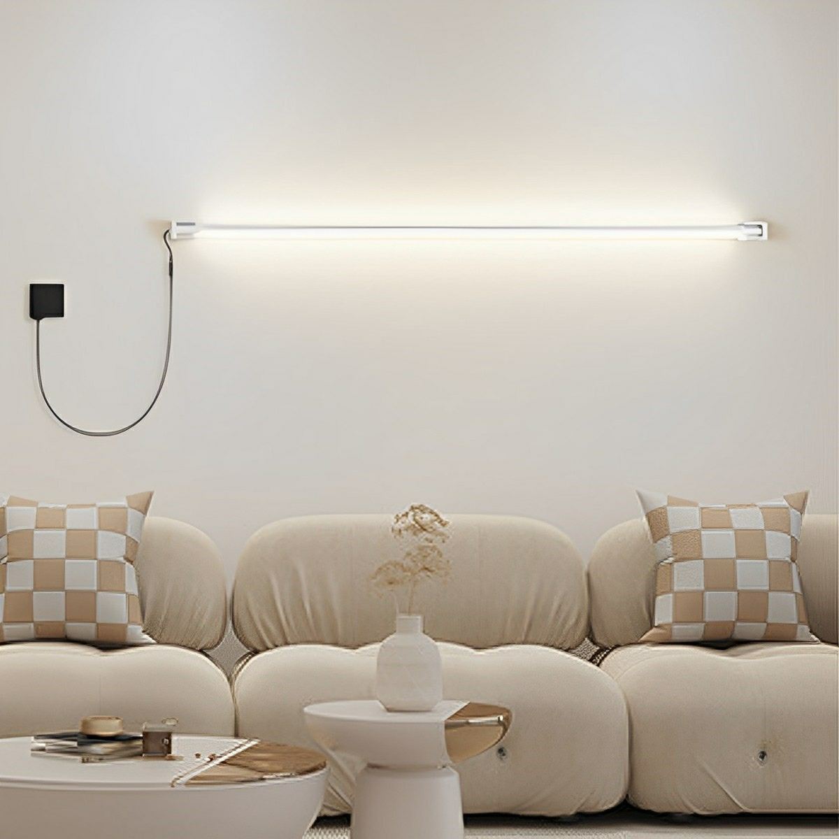 Applique murale LED orientable Strip noir et blanc au design minimaliste, réglable à 360 degrés, éclairage d’ambiance moderne | Sansoti