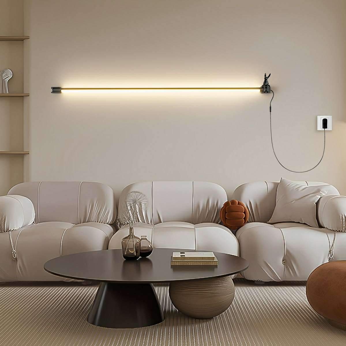 Applique murale LED orientable Strip noir et blanc au design minimaliste, réglable à 360 degrés, éclairage d’ambiance moderne | Sansoti