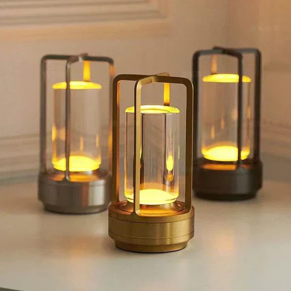 Tafellamp Oplaadbaar LED Dimbaar 3 Standen Glas Metaal Zwart Goud Zilver Slaapkamer Nachtkastje Bureaulamp USB Poort Touch Bediening Sfeerlamp | Sansoti