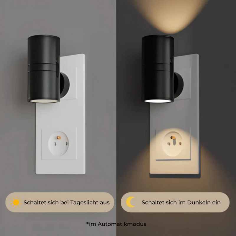 Applique à intensité variable avec fonction veilleuse, lampe à prise, éclairage LED moderne noir et blanc pour chambre et chambre d’enfant | Sansoti