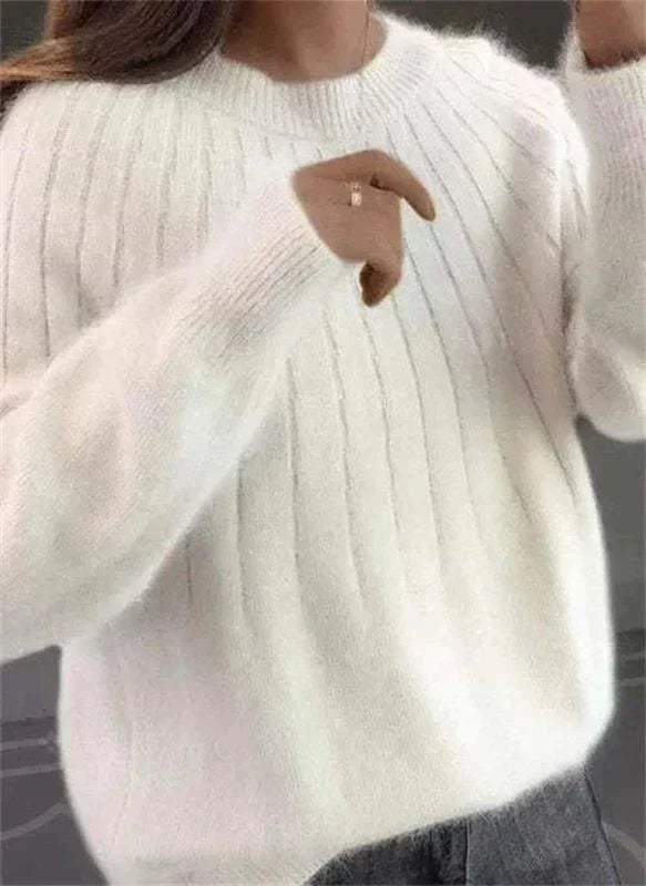 Gestrickter Kaschmirpullover für Damen, weicher Winterpullover, elegante Damenbekleidung, warme Knitwear, bequemer Pullover | Sansoti
