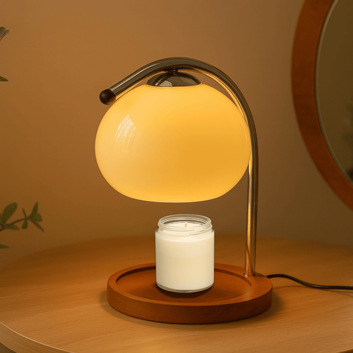 Bleiglas-Aromalampe mit Kerzenwärmer und LED-Beleuchtung für stimmungsvolle Düfte und Entspannung zu Hause | Sansoti