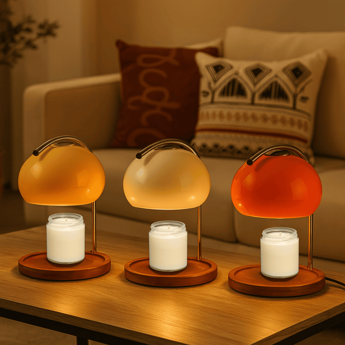 Bleiglas-Aromalampe mit Kerzenwärmer und LED-Beleuchtung für stimmungsvolle Düfte und Entspannung zu Hause | Sansoti