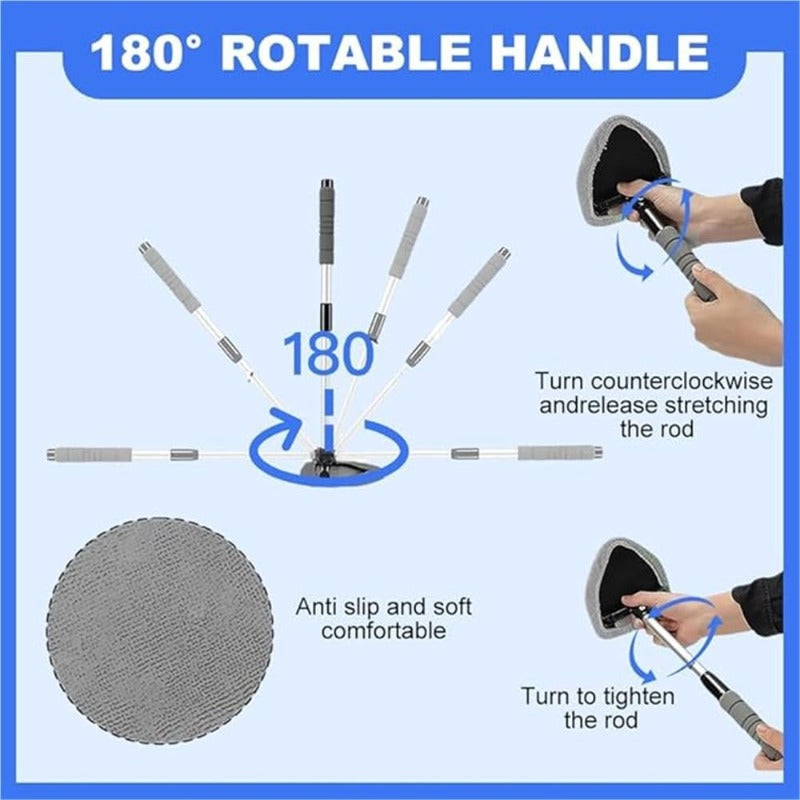 Window Squeegee with Rotating Head and Telescopic Handle PVA Sponge for Car Windows Mirrors Windows Streak-Free | Sansoti