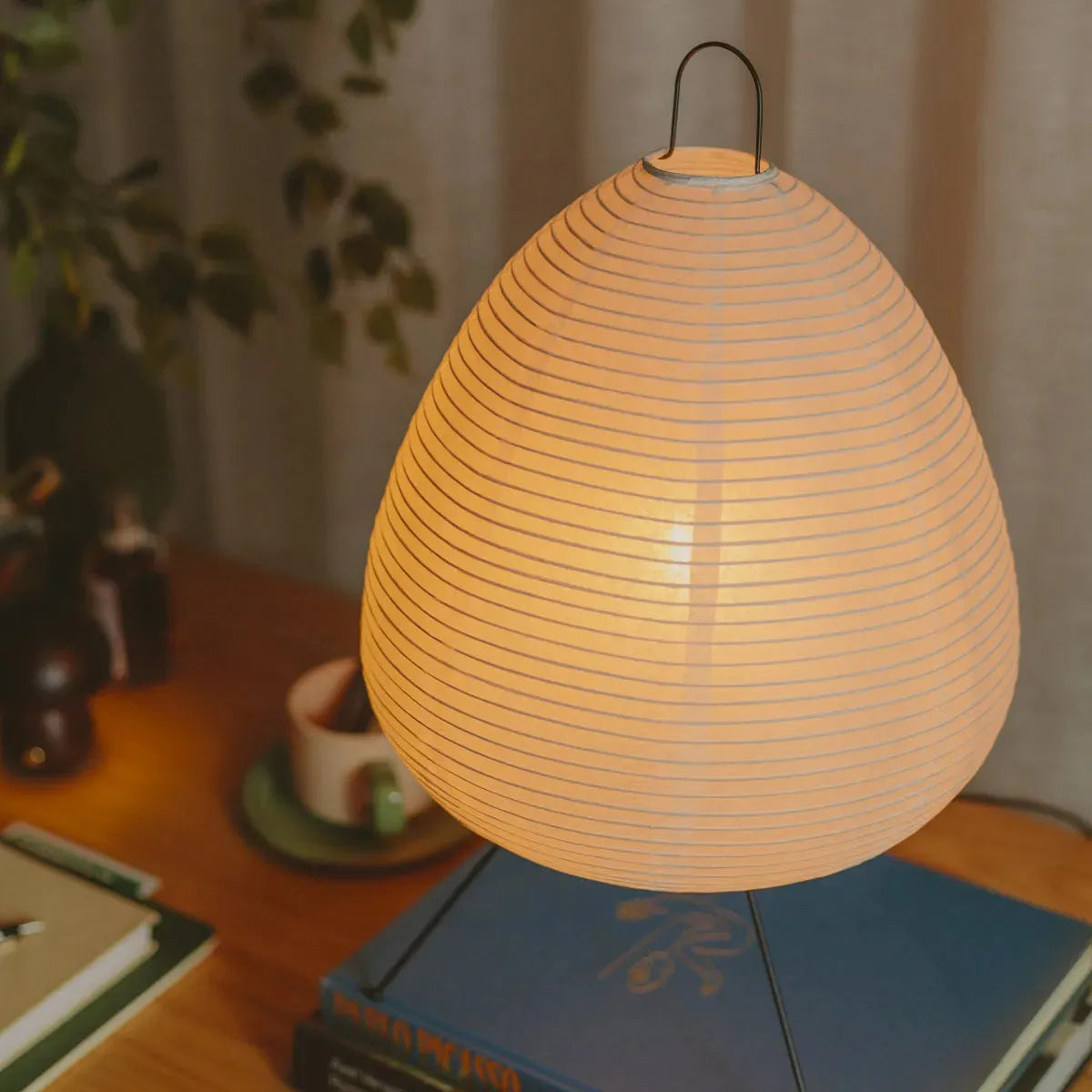 Tafellamp Rijstpapier Japans Minimalistisch 28cm Metalen Frame Sfeerverlichting Wit | Sansoti