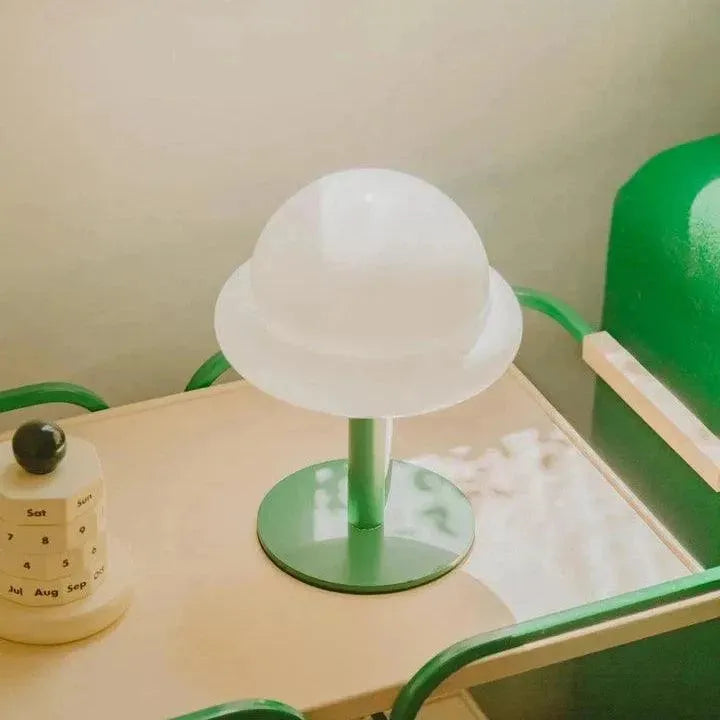 Tischleuchte Glas Metall Verspielt 28cm Mintgrün Gelb Stimmungslicht Wohnzimmer Modern | Restfield